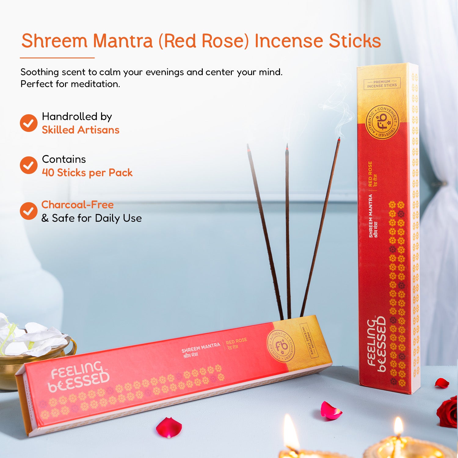 Shreem Mantra (Red Rose) Incense Sticks Shreem Mantra (Red Rose) Incense Sticks